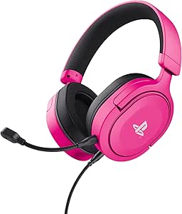 GXTrust 498P Forta Cascos PS5 Licencia Oficial para PlayStation 5, Drivers de 50 mm, Audio 3D, Diadema Regulable, Micrófono Extraíble, Cable de 1.2 m, Auriculares Gaming, Rosado