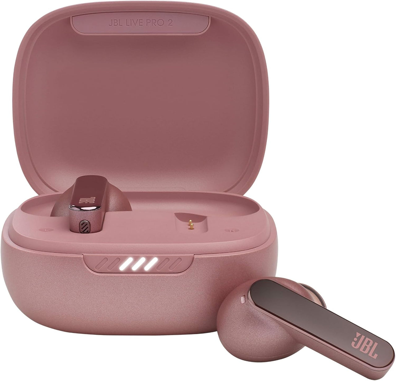 JBL Live Pro 2 TWS Auriculares In Ear Bluetooth con cancelación de ruido, 40h de batería, 6 micrófonos, control táctil, resistentes al agua IPX5, Dual Connect & Sync, color rosa