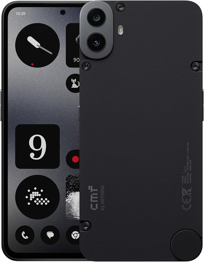 CMF Phone 1 8+128GB - Smartphone con cámara Trasera Sony de 50 MP con Ultra XDR, Pantalla Super AMOLED de 6,67" y Nothing OS 2.6 - Negro