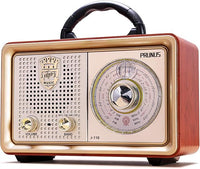 PRUNUS J-110 Am/FM/SW Radio Retro Vintage, Funciona con Pilas/CA/Carga USB