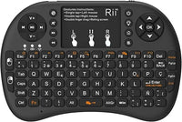 Rii i8+ Multimedia Mini Teclado inalámbrico 2.4Ghz con touchpad Integrado, retroiluminación Led y batería Recargable de Litio-IO