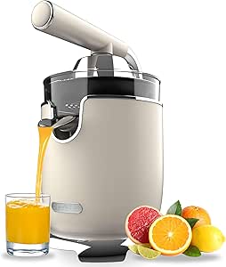Cecotec Exprimidor Eléctrico de Brazo Naranjas y Cítricos Xqueeze RetroJuice 1000. 1000W, Filtro de Acero Inox, 2 Conos Desmontables de Diferente Tamaño, Palanca y Sistema Antigoteo