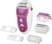 Rowenta Silence Soft, Depiladora con 24 Pinzas Alta Precisión, Tecnología Micro-Contact depilación eficaz y sin dolor, Luz LED Frontal, 2 Velocidades, Cabezales Multifunción, Rosa y Blanco, EP5660