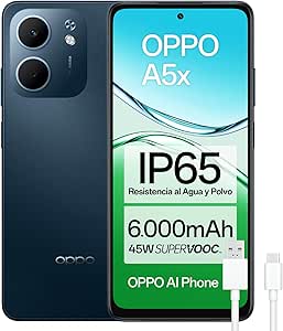 OPPO A40m - Smartphone Libre, 16GB(8GB+8GB) 256GB, Pantalla HD+ LCD 6.7", Cámara 50+2+8 MP, Android, Batería 5100mAh, Carga Rápida 45W - Blanco