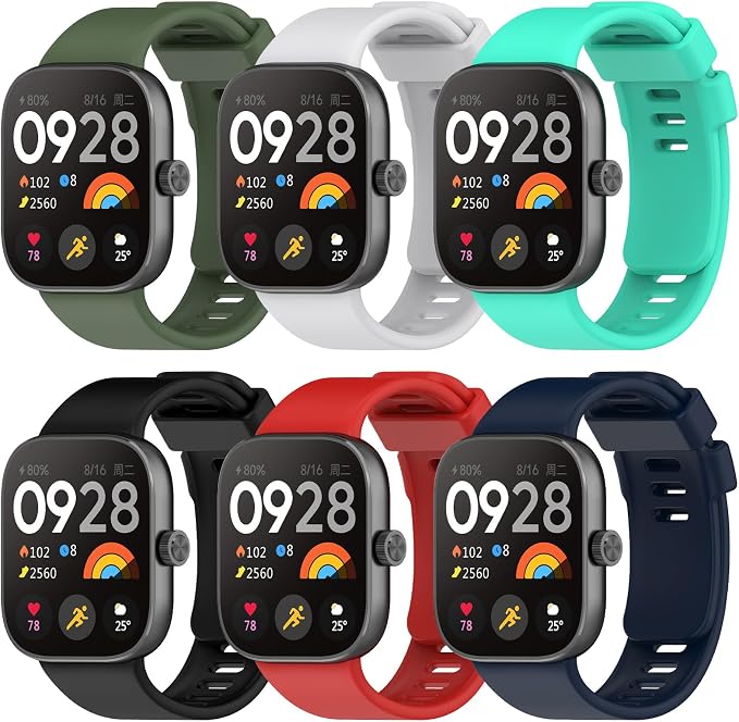 BDIG 6 Piezas correas de reloj para Xiaomi Redmi Watch 6/5/4 /Xiaomi Mi Band 8 Pro,correas de repuesto compatibles con Mi Band 9 Pro/Mi Band 10 Pro