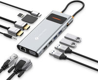 NOVOO Docking Station USB C 12 en 1, Triple Pantalla
