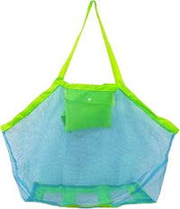 Bolsa de Malla Playa para Niños Guardar los Juguetes Bolas Conchas 45 x 30 x 45cm /18 x 12 x 18 Pulgada (Azul)