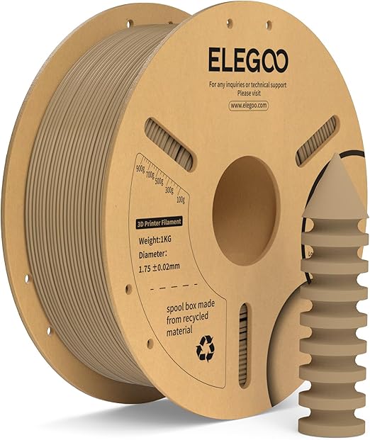 ELEGOO Filamento PLA+ 1.75 1KG Madera, Filamento PLA Plus para Impresora 3D, Precisión Dimensional +/- 0.02mm, Carrete Filamento 3D,para Mayoría Impresoras 3D