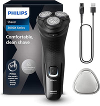 Thumbnail for Philips Serie X3000 Afeitadora Eléctrica Hombre, Máquina de Afeitar Barba con Cortapatillas, 27 cuchillas, Cuida la piel, 40min de uso, En Seco y Húmedo, Recargable, X3001/00, Negro