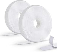 Oderra Cinta de Gancho y Bucle 8 m x 2 cm Blanca, 2 Rollos