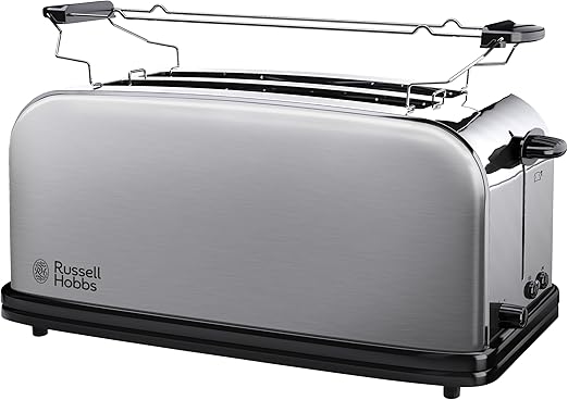 Russell Hobbs Adventure 23610-56 – Tostadora, 2 Ranuras Largas y Anchas, para 4 Rebanadas, Acero Inoxidable, Plata