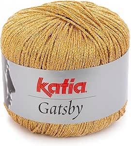 GATSBY de Katia en ovillos de 50 gramos y 118 metros. (45 Marrón muy claro-Oro)