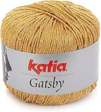 GATSBY de Katia en ovillos de 50 gramos y 118 metros. (45 Marrón muy claro-Oro)