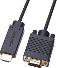Amazon Basics Cavo da HDMI (sorgente) a VGA (Display) non bidirezionale, placcato in oro, 6 feet, nero