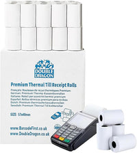 Double Dragon 57 x 40 mm Papel Térmico Premium para Recibos para Máquinas PDQ, POS, EPOS [Paquete de 20 unidades]