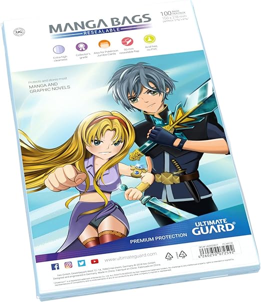 Ultimate Guard UGD020011 - Comic Bags Manga Size (100)