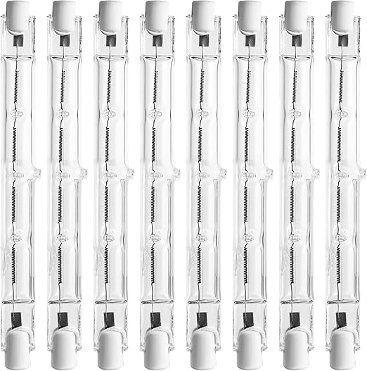 8 piezas Bombilla Halógena R7s, Bombilla Halógena R7s 118mm 500w AC220-240v 2800k Blanco Cálido Regulable Bombillas Halógenas para Iluminación de Hogar, Trabajo, Lámpara de pie, etc