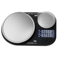 ACCT Báscula de cocina de doble plataforma, báscula digital para alimentos que pesa hasta 5 kg y 300 g, báscula digital con bandeja de pesaje de acero inoxidable, ideal para cocinar, hornear y