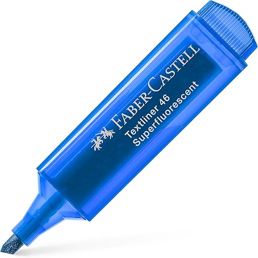 Faber-Castell 154652 - Caja de 10 Marcadores Fluorescentes Textliner 46 - Azul