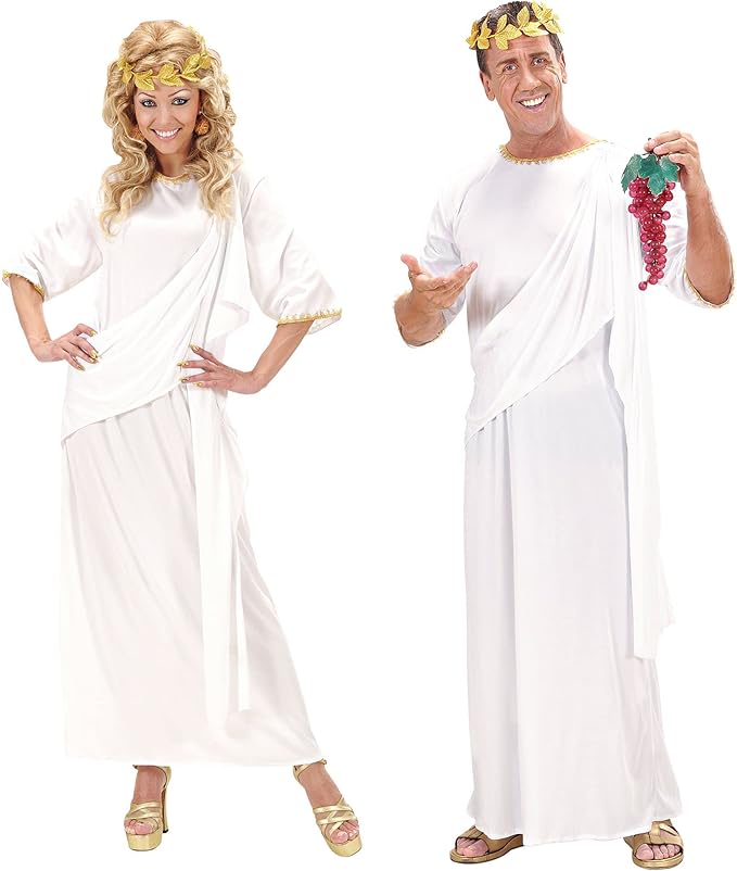 W WIDMANN MILANO Party Fashion - Traje toga, blanco, diosa griega/dios, romano, disfraces de carnaval