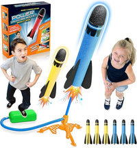 DejaNard Juguete Cohete con 3 Espuma de Cohetes de Salto Niños Y Niñas - Juegos Al Aire Libre para Niños