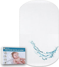 Lovely Hippo - Protector de colchón absorbente y transpirable para bebé, 100 % impermeable, sin tratamiento químico (40 x 80 cm)