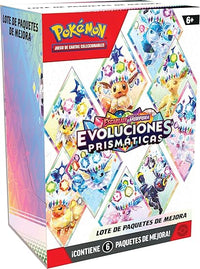 Pokémon Lote de Paquetes de Mejora de Escarlata y Púrpura-Evoluciones Prismáticas de JCC Pokémon (6 Paquetes de Mejora)