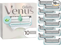Thumbnail for Venus Gillette Satin Care Depilación Para Mujer Para Ingles Y Zona Íntima, Pack de 10 Recambios, Cuchillas Con Barra Hidratante Con Aloe Vera, Ayuda a Proteger La Piel Púbica De La Irritación