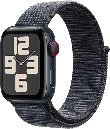 Apple Watch SE de 2.ª generación, 2023 [GPS + Cellular] Smartwatch con Caja de Aluminio en Blanco Estrella de 40 mm y Correa Loop Deportiva Blanco Estrella. Pantalla Retina, Neutro en Carbono