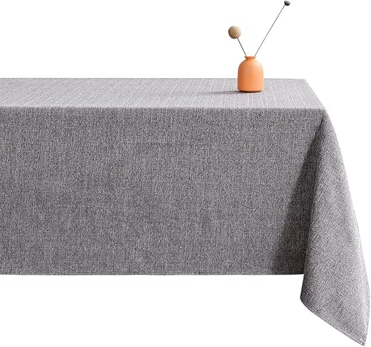 LUOLUO Mantel Impermeable Rectangular Mantel en Aspecto Lino Que Resistente a Las Arrugas Mantel Grueso para Cumpleaños Navidad Fiesta Cocina y Restaurante