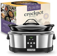 Crockpot Olla de Cocción Lenta Digital | 5,7 L (5-6 Personas) | Para Preparar Multitud de Recetas | Acero Inoxidable Color Plateado [SCCPBPP605]