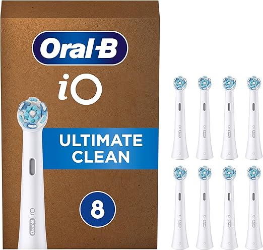 Oral-B iO Testine Di Ricambio Ultimate, Confezione Da 8 Pezzi, Pacco Adatto Alla Buca Delle Lettere. 8 Testine