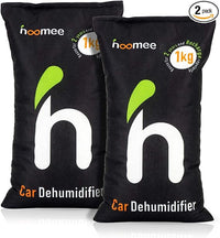 HOOMEE Bolsa de Sílice Antihumedad para Coche + Alfombrilla Antideslizante para Salpicadero - Elimina de Olores y Evita la Formación de Vaho en las Ventanas, la Condensación y el Moho. Bolsa de 1Kg