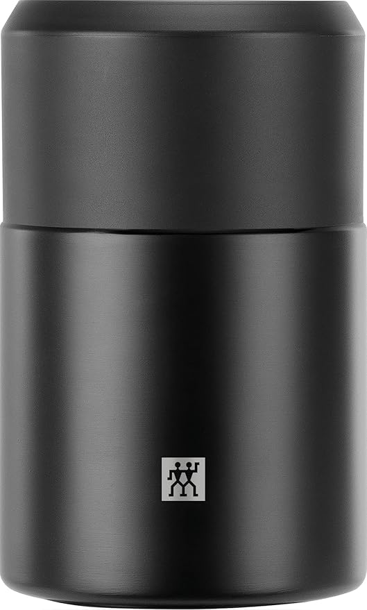 ZWILLING Recipiente térmico para alimentos, cuenco integrado, aislamiento de doble pared, incluye cuchara, 700 ml, altura: 17 cm, negro, pequeño