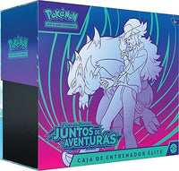 Pokémon Caja de Entrenador Élite de Escarlata y Púrpura - Juntos de Aventuras de JCC Pokémon (1 Carta con ilustración expandida, 9 Sobres de Mejora y Accesorios prémium)