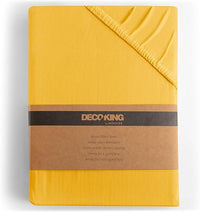 DecoKing Sábana Bajera Ajustable 200x200-200x220 cm 100% Algodón Peinado Jersey Suave Sabana 200x200cm - 200x220cm Naranja Amber