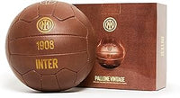 Inter - Balón de fútbol Vintage de 115 años, Talla 5, Incluye Bomba de Aire, balón Texto en Dorado, Objeto de colección, Producto Oficial