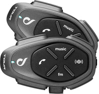INTERPHONE TOUR HD - Doble - Intercomunicador estéreo de alta fidelidad para casco de motocicleta de 40 mm, 4 motociclistas, alcance de 1,5 km, 25 horas de batería, carga rápida, TFT, Waterproof