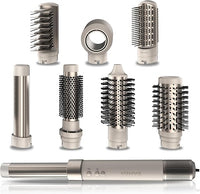 Cecotec Cepillo de Aire Secador Moldeador Alisador Multifunción 8 Cabezales CeramicCare AirGlam Champagne. 1400W, Tecnología Coanda, 3 Velocidades, 3 Temperaturas, Control Inteligente Calor, 110000rpm