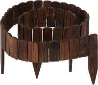 Relaxdays Bordura de Jardín Madera, Borde Césped, Largo 200 cm, Alto 10 cm, Delimitador Huertos, Flexible, Marrón Oscuro