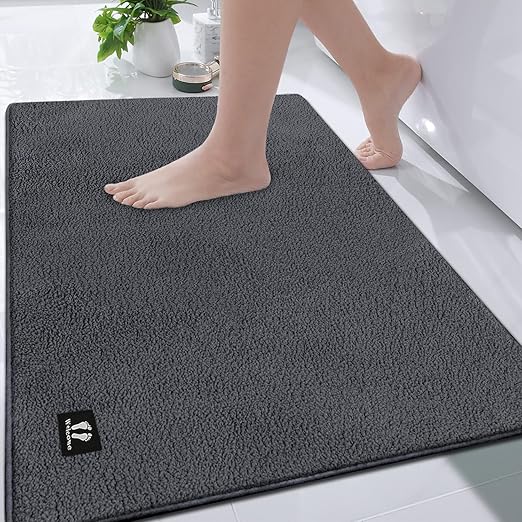 RTBQJ-AT Alfombrilla de baño extragrande de 120 x 80 cm, antideslizante, absorbente, de microfibra suave, lavable a máquina, para ducha exterior