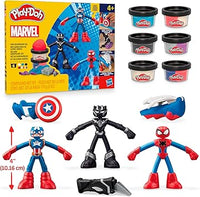 Play-Doh Marvel, Set de Figuras de Superhéroes de Juguete, Manualidades Infantiles con Plastilina, Niños y Niñas de 4 Años o Más