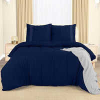 Thumbnail for Utopia Bedding Funda Nordica Cama 105 - Microfibra Juego de Funda de Edredon 200x200 cm y 2 Bordado Fundas de Almohada 80x80 cm (Azul Marino)