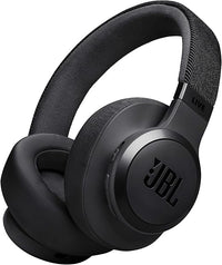 JBL Auriculares inalámbricos circumaurales Live 770 NC, con tecnología Bluetooth y cancelación adaptativa de ruido, hasta 65 horas de reproducción, negro