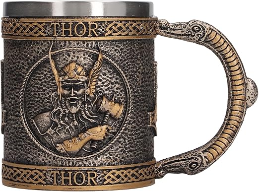 Taza De Calavera Vikinga De Acero Inoxidable, Taza Vikinga, Cerveza Stein Tankard, Taza Con Revestimiento De Acero Inoxidable, Pintada A Mano, Decorativa, Retro, Medieval, De Resina, Taza De Cerveza,