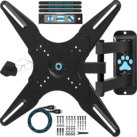 Cheetah Mounts ALAMLB - Soporte de pared y de techo, para televisores y pantallas de 23 pulgadas hasta 55 pulgadas, hasta VESA 400 x 400 y 25 kg, con cable HDMI de 3 Metros