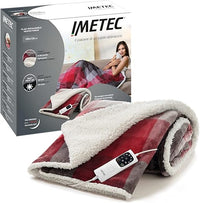 Thumbnail for Imetec Adapto Velvet Tartan, Manta eléctrica de 160 x 120 cm, tejido aterciopelado y sedoso, equipado con tecnología Adapto, dispositivo de seguridad, 6 temperaturas, se puede lavar en la lavadora
