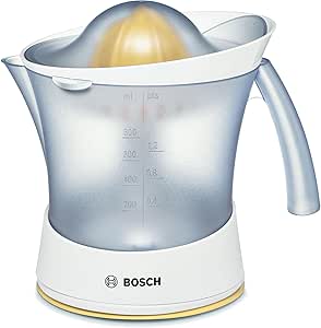 Bosch Hogar MCP3500N Exprimidor compacto, con regulador de grado de pulpa, 800 ml de capacidad, color blanco y naranja