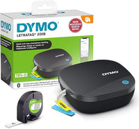 DYMO Etiquetadora LetraTag 200B Bluetooth, Impresora de etiquetas compacta |Se conecta mediante tecnología inalámbrica Bluetooth a iOS y Android , Incluye 1 cinta de etiqueta de papel blanco