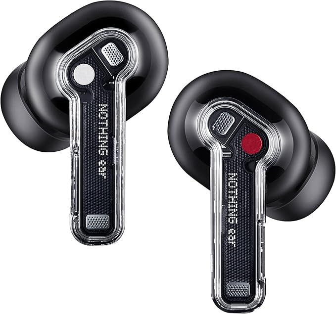 Nothing Ear Auriculares inalambricos Bluetooth con Integración de ChatGPT, Audio Hi-Res, Cancelación de Ruido Activa Inteligente, Ecualizador Avanzado y hasta 40,5 Horas de reproducción - Negro